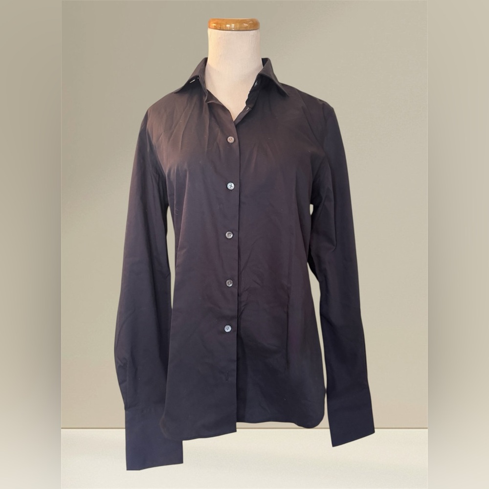 🆕 [Lands’ End] Black Coolmax Long Sleeve Essential Shirt Sz: 10